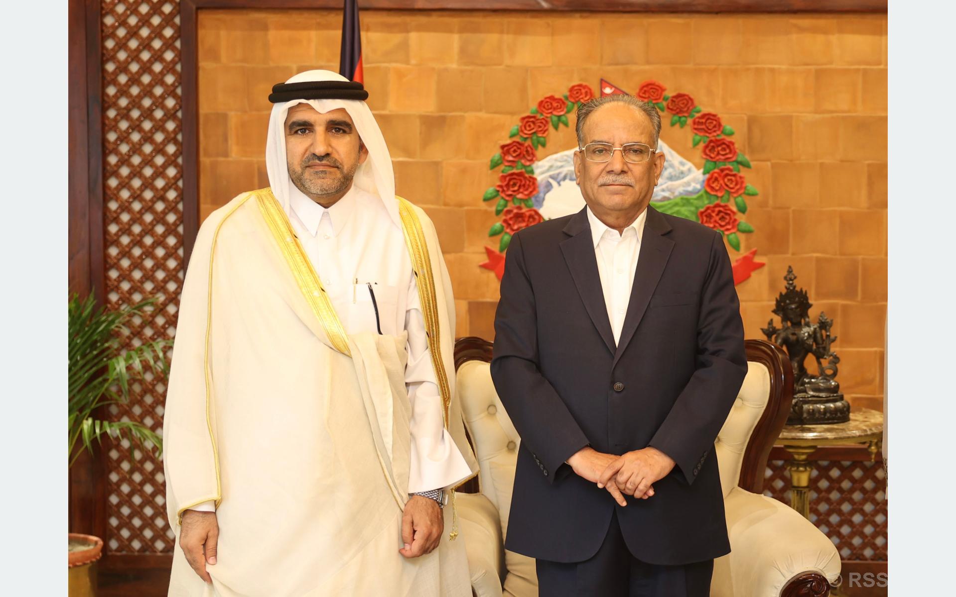 प्रधानमन्त्री दाहालसँग कतारका राजदूतको भेटवार्ता