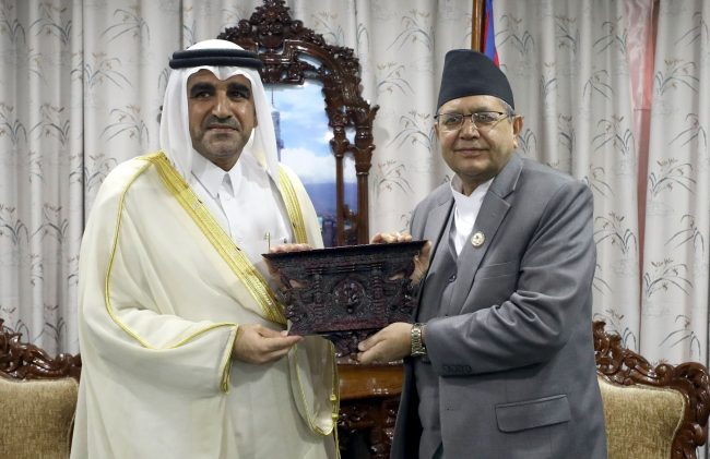सभामुख घिमिरेसँग कतारका राजदूतको बिदाइ भेट