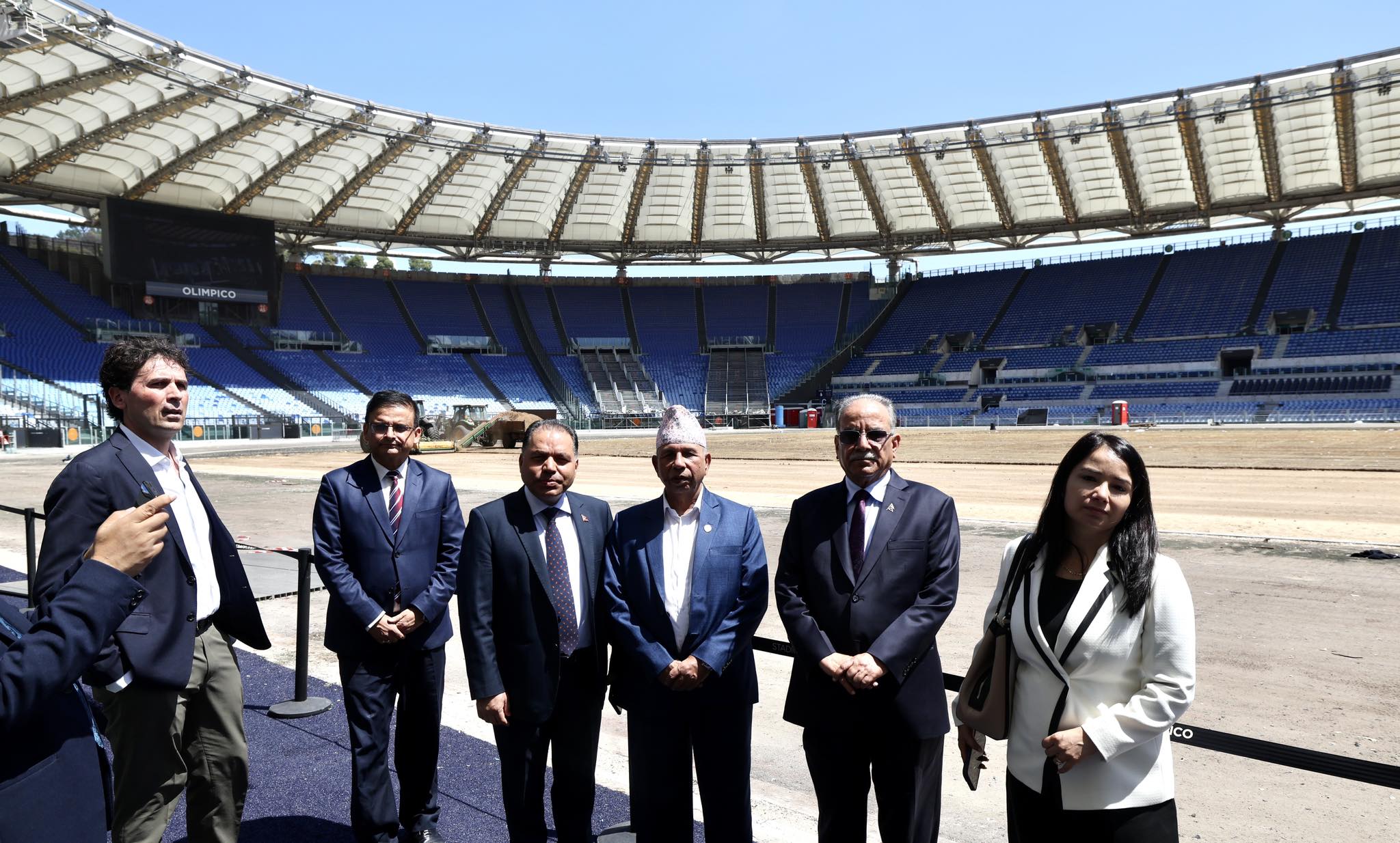 प्रधानमन्त्रीद्वारा रोममा अवस्थित ओलम्पिक रङ्गशालाको अवलोकन (तस्बिरहरु)