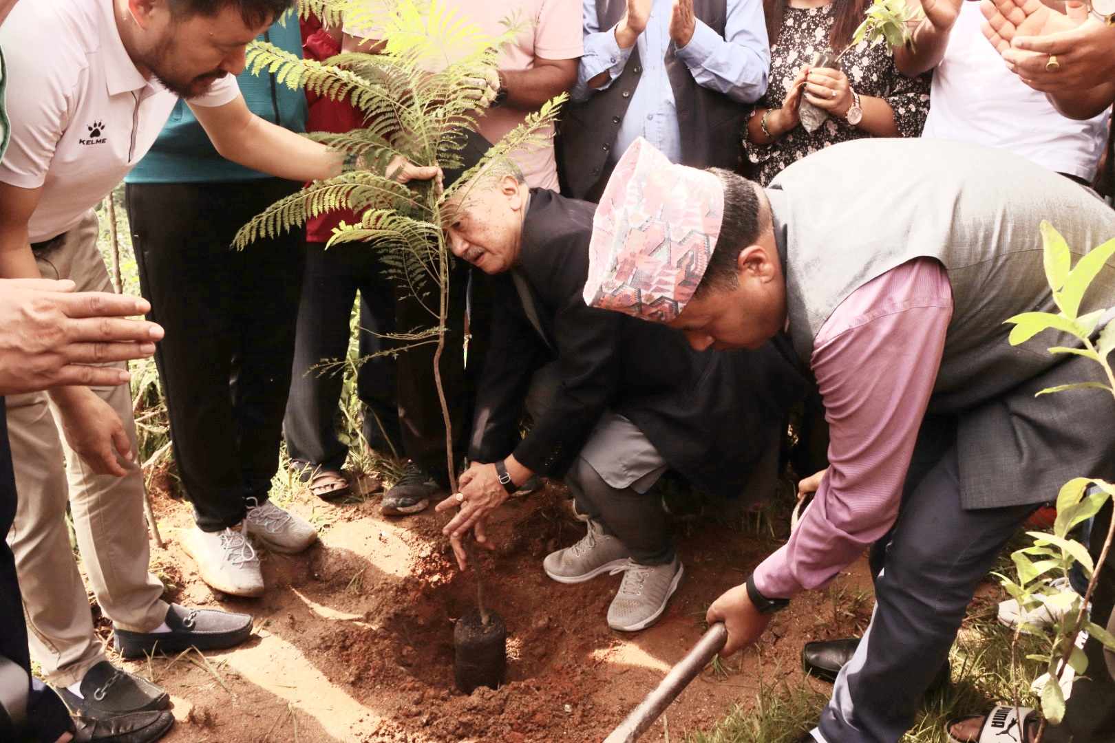 राष्ट्रिय युवा संघद्वारा वृक्षारोपण अभियानको शुभारम्भ (फोटोफिचर)