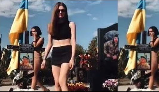 सैनिक चिहानमा नाच्ने दुई युक्रेनी महिला पक्राउ