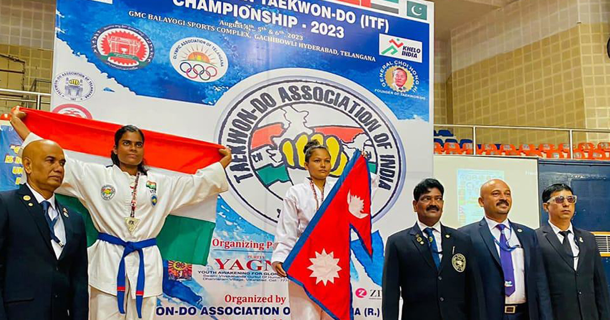 दक्षिण एसियाली तेक्वान्दो च्याम्पिएनसिपमा मनिषाले जितिन् स्वर्ण पदक