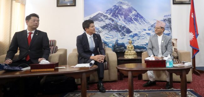 अध्यक्ष तिमिल्सिनासँग जापानी संसदीय मैत्री समूहका सदस्यको शिष्टाचार भेट