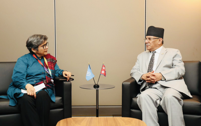 प्रधानमन्त्री दाहालसँग राष्ट्रसंघीय उच्च प्रतिनिधि फतिमाको भेट