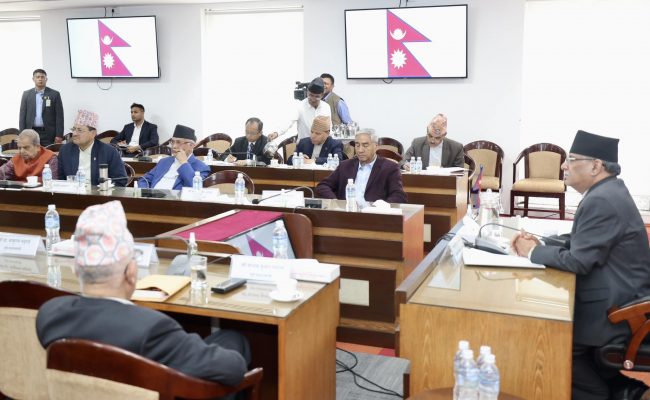 न्यूयोर्क र चीन भ्रमणबारे छलफल गर्न बालुवाटारमा सर्वदलीय बैठक