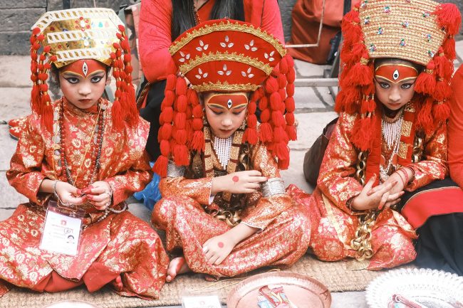 बसन्तपुरमा कुमारी पूजा (फोटोफिचर)