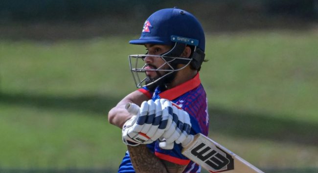 कुशल भुर्तेल २५ बलमा ३८ रन बनाएर आउट