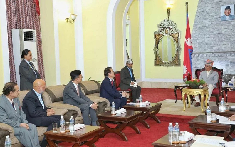 राष्ट्रपतिसँग सामसुङ कम्पनीका ग्लोबल प्रेसिडेन्टको भेटवार्ता