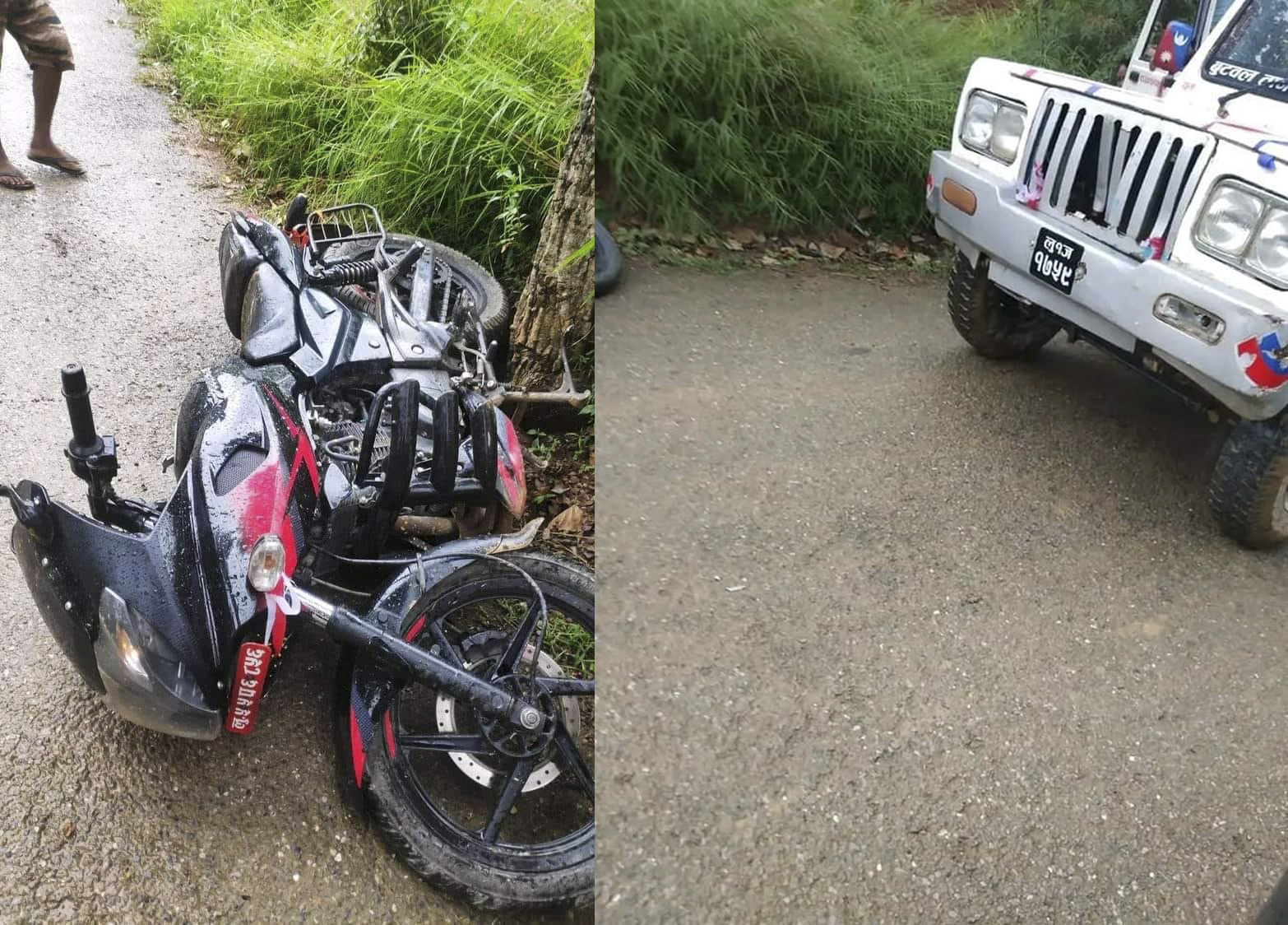 पाल्पामा मोटरसाइकल र जिप एकापसमा ठोक्किँदा एक जनाको मृत्यु