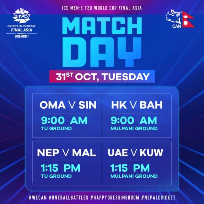 आइसिसी टी-२० : नेपालले मलेसियासँग प्रतिस्पर्धा गर्दै