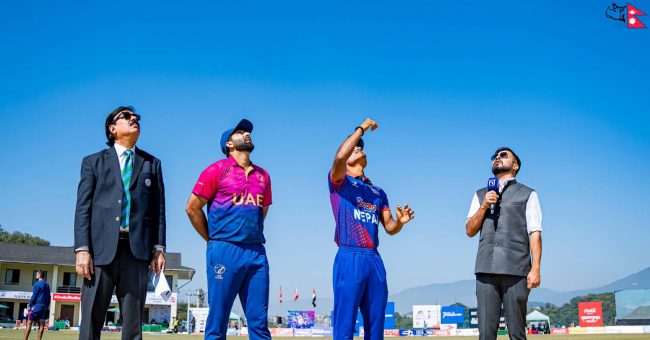 नेपाललाई जीतका लागि १६५ रनको लक्ष्य