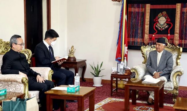 राष्ट्रपति पौडेलसँग चीनका राजदूतले गरे शिष्टाचार भेट