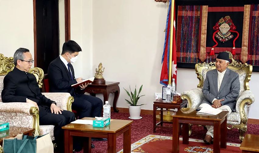 राष्ट्रपति पौडेलसँग चीनका राजदूतले गरे शिष्टाचार भेट