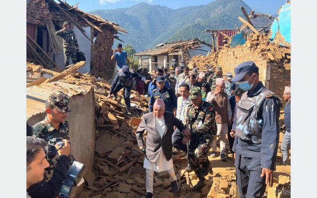 राष्ट्रपति पौडेल पुगे भूकम्प प्रभावित क्षेत्र जाजरकोट