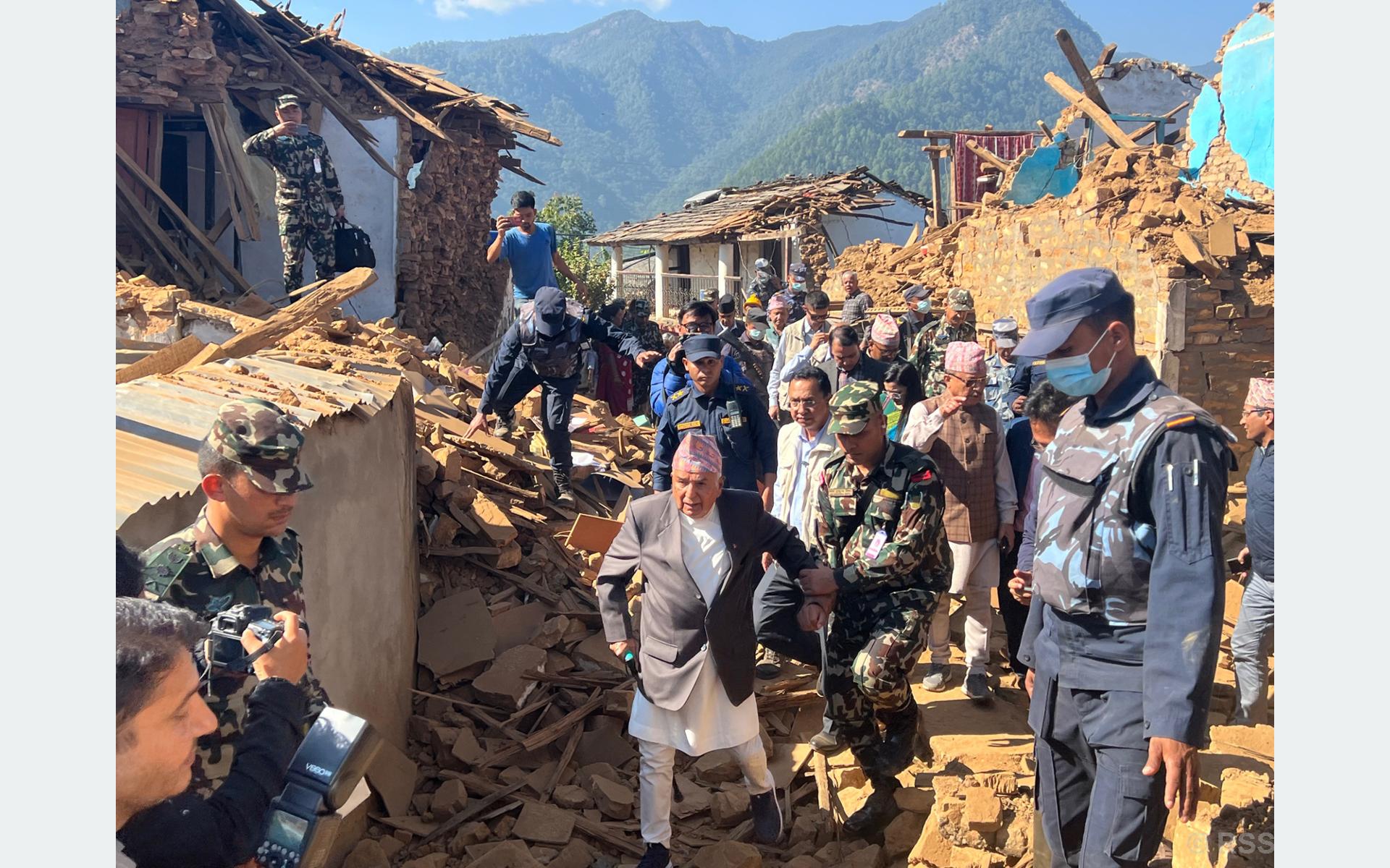 राष्ट्रपति पौडेल पुगे भूकम्प प्रभावित क्षेत्र जाजरकोट