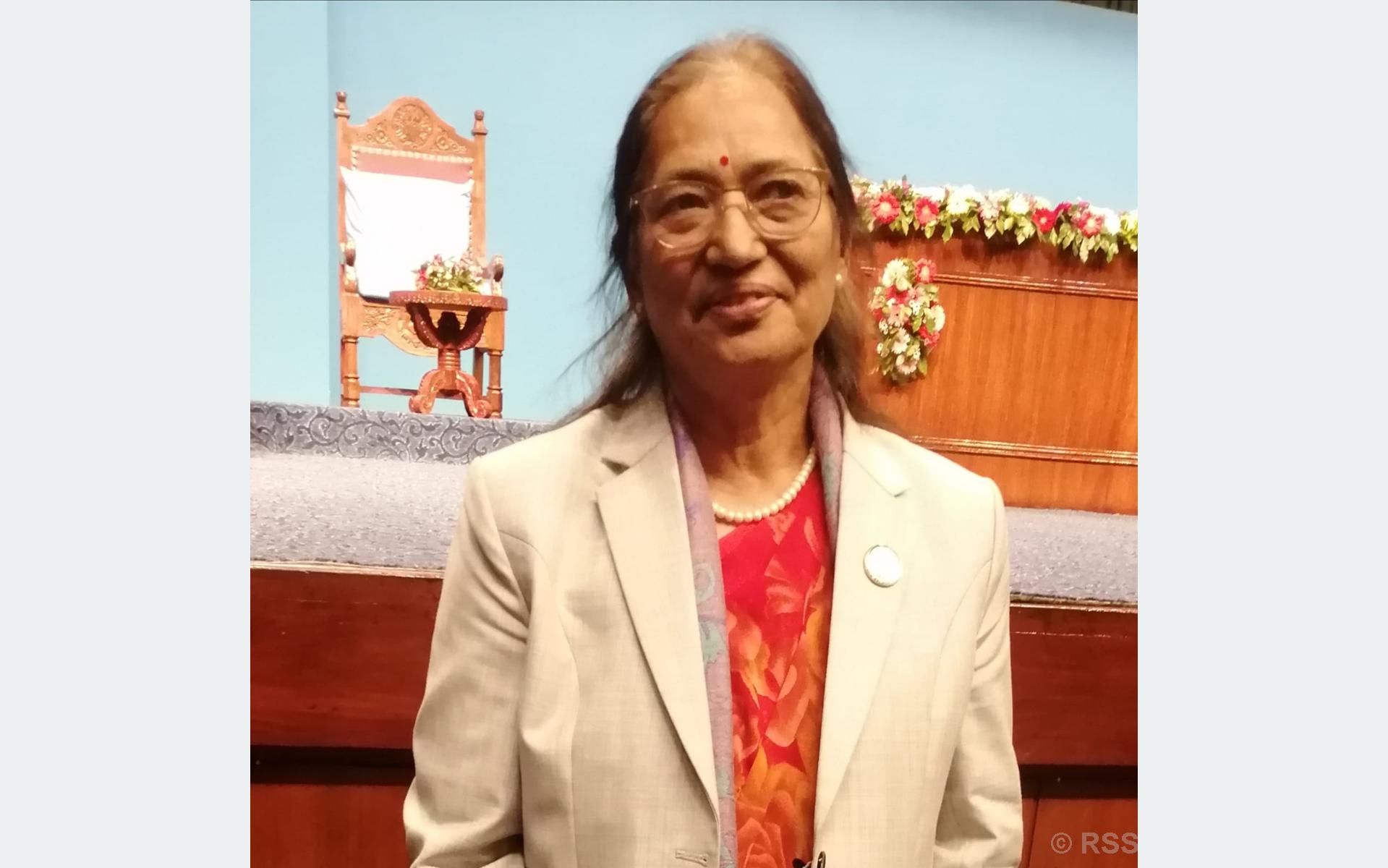 सदन प्रक्रियामुखी नभई कार्यमुखी र परिणाममुखी हुनुपर्छः नेत्री श्रेष्ठ