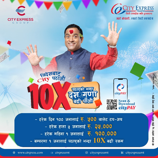 सिटी एक्सप्रेसको उपहार योजनाअन्तर्गतको १ लाख पुरस्कार स्वादेन लिम्बूलाई