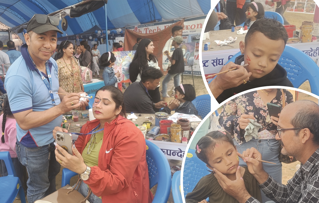 अनुहार रंग्याउँदै चित्रकार