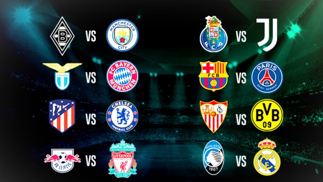 युइएफए च्याम्पियन्स लिगको राउण्ड १६ मा कुन कुन क्लब पुगे?