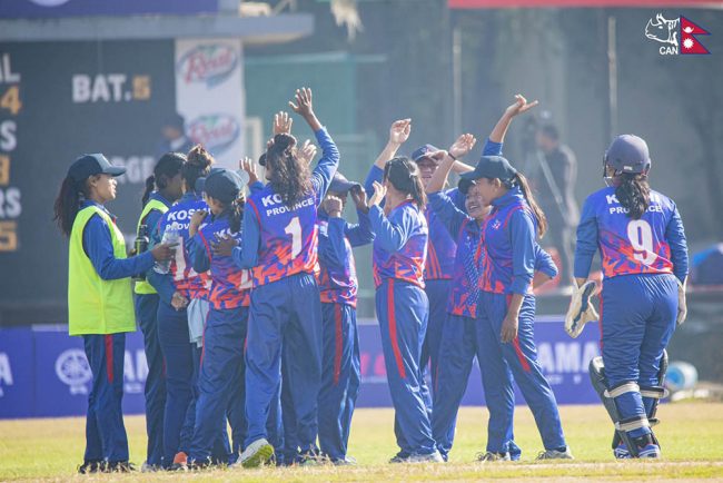 प्रधानमन्त्री महिला टी-२०: गण्डकीमाथि कोशीको ५५ रनको जित