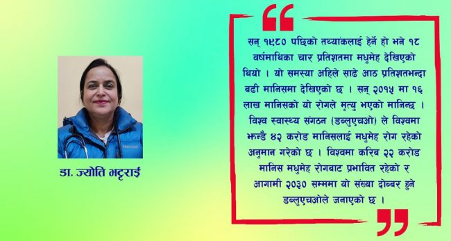 ‘साइलेन्ट किलर’ बन्दैछ मधुमेह