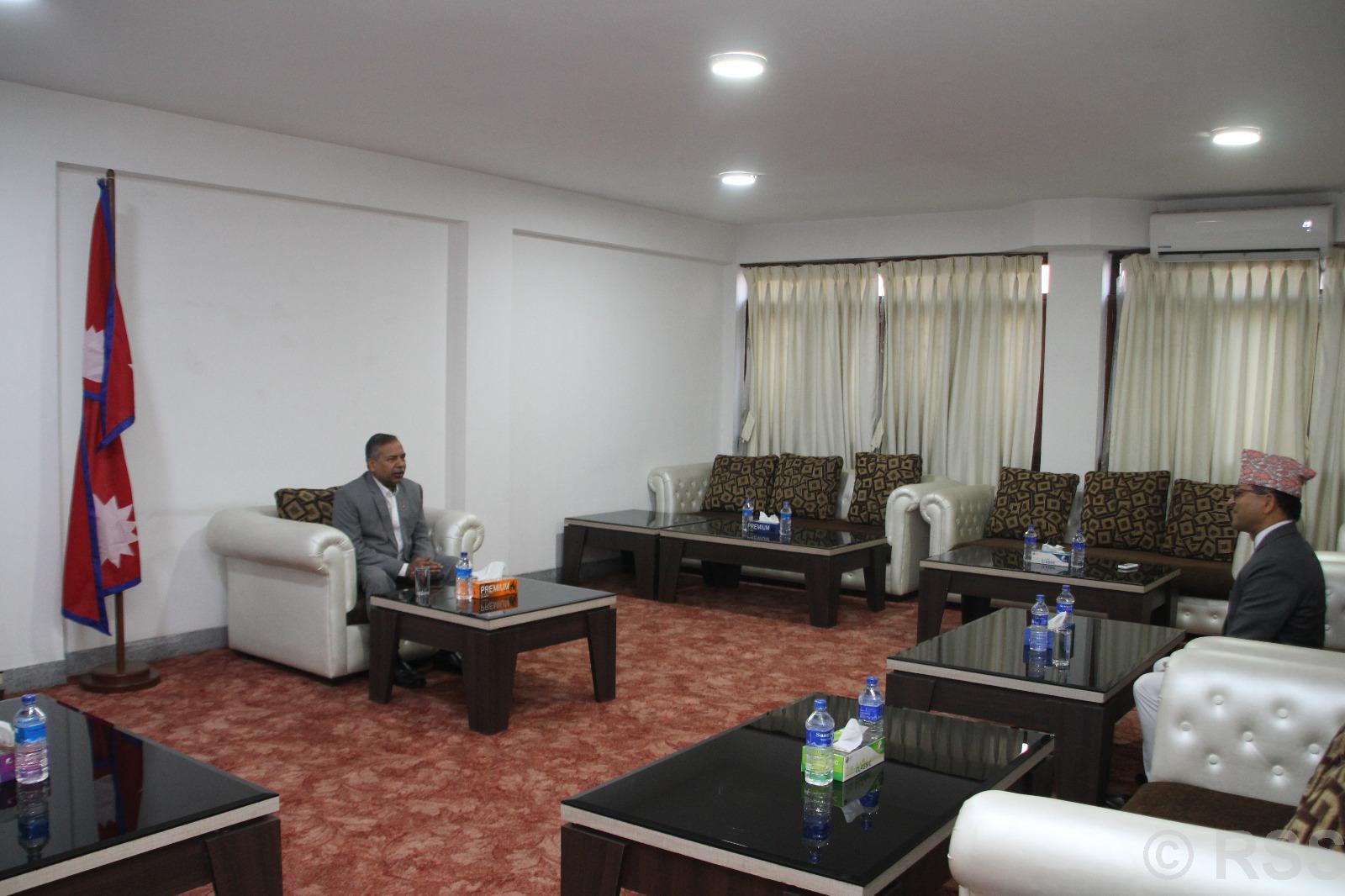 कार्यकाल सकिनै लाग्दा राष्ट्रियसभा अध्यक्ष तिमिल्सिनाले भेटे उपराष्ट्रपति