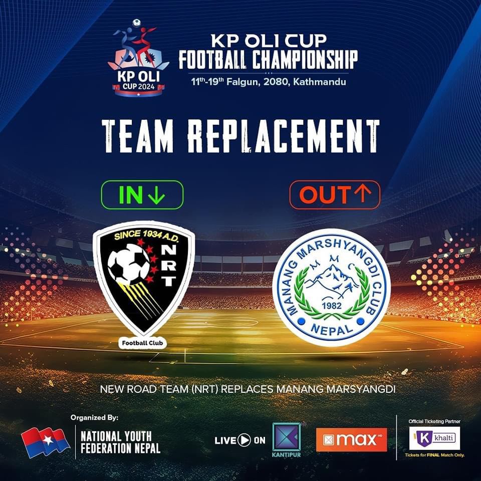 केपी ओली कप : १० वटा क्बल सहभागी हुने