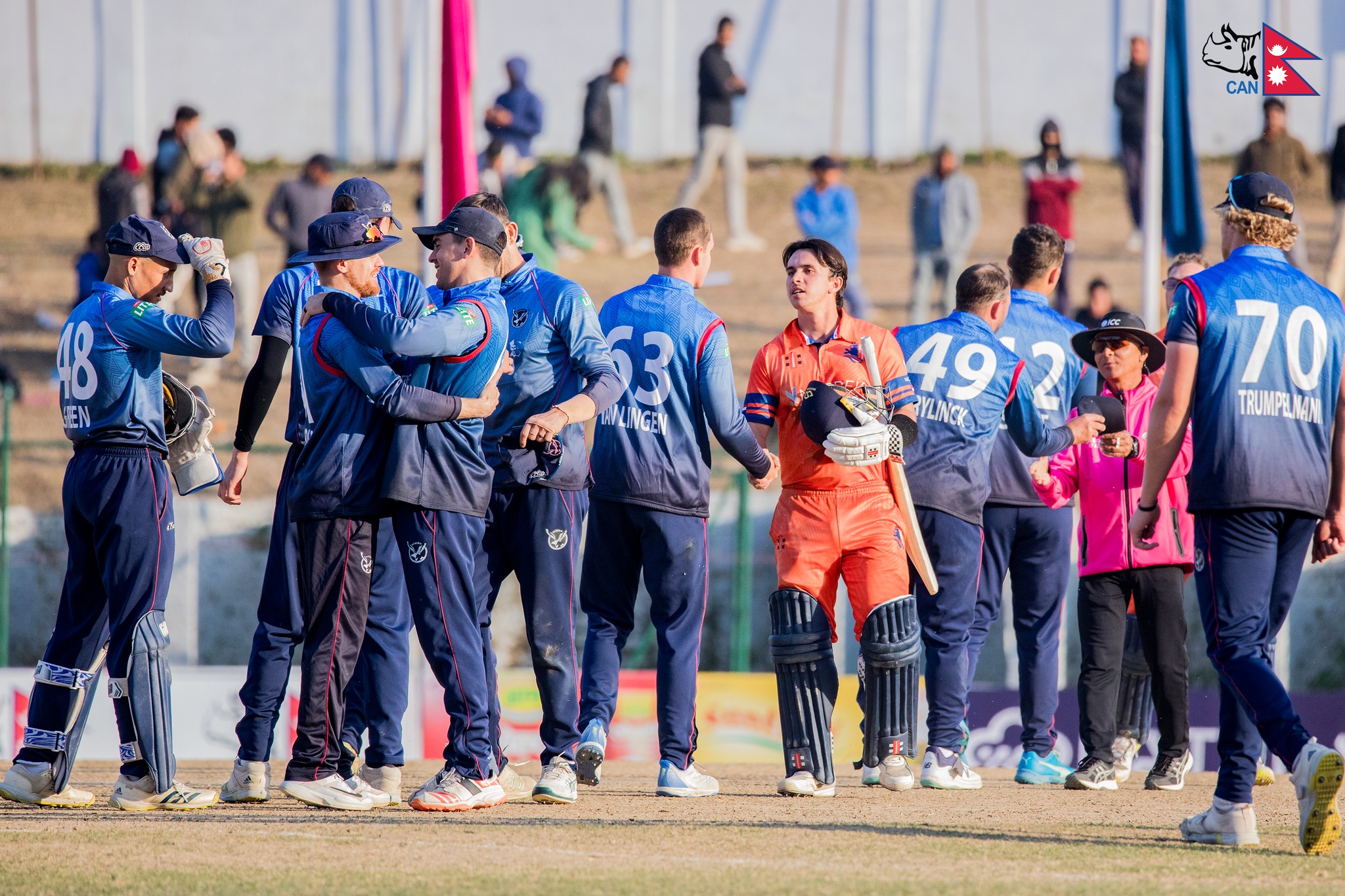 नेदरल्याण्ड्समाथि नामिबियाको २४ रनको जित