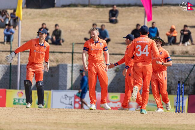 नेदरल्याण्डले नामिबियालाई ५९ रनले हरायो