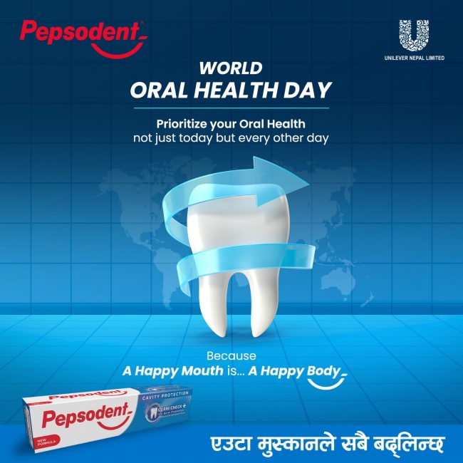 विश्व मौखिक स्वास्थ्य दिसव लागि पेप्सोडेन्ट नेपालकाे सहकार्य