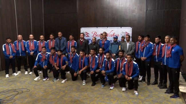 भारतमा अभ्यास खेल्न जाने नेपाली राष्ट्रिय क्रिकेट टीमको विदाइ