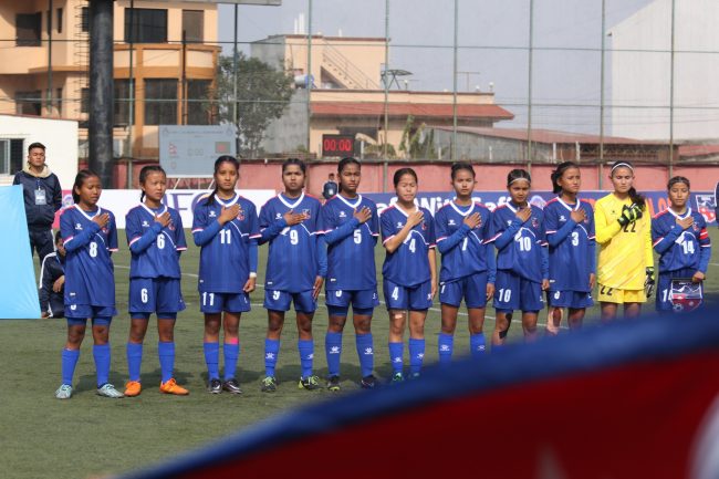 साफ यू-१६ महिला फुटबल: आज नेपाल र भुटानबीच भिडन्त