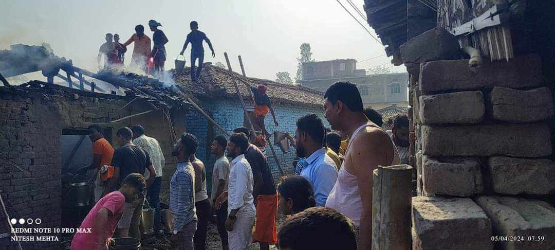 ग्याँस लिक भएर रौतहटमा आगलागी, ६ लाख बढीको क्षती
