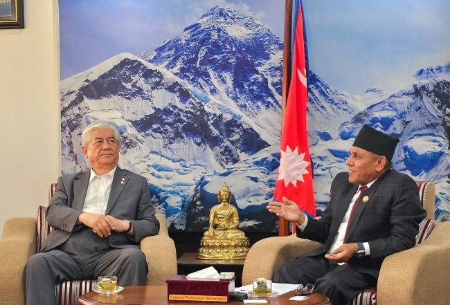 राष्ट्रिय सभा अध्यक्ष दाहालसँग गणतन्त्र कोरियाको संसदीय टोलीले गर्‍यो शिष्टाचार भेट