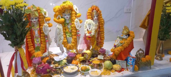 थाइल्यान्डस्थित नेपाली मन्दिरमा भगवान राम र सीताको मूर्ति प्राण प्रतिष्ठा