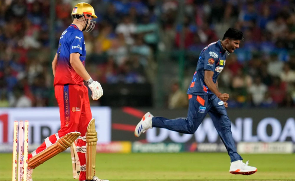 लखनउले रोयल च्यालेन्जर्स बैंगलुरुलाई २८ रनले हरायो