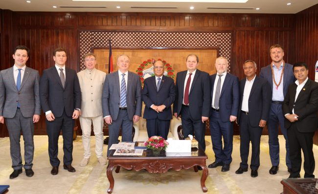 प्रधानमन्त्रीसँग रुसको चेम्बर्स अफ कमर्सका प्रतिनिधिमण्डलको भेट