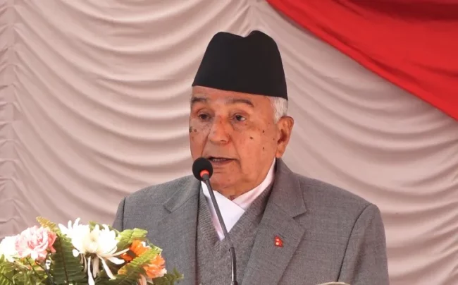 राष्ट्रपति रामचन्द्र पौडेलद्वारा पूर्व निर्वाचन आयुक्त शर्माप्रति श्रद्धान्जली व्यक्त