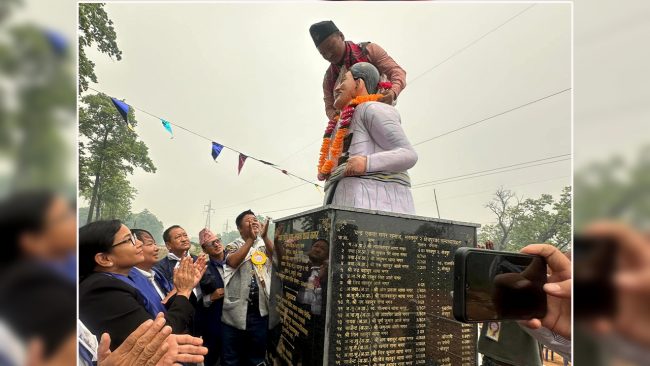 सहिद लखन थापाको सालिक निर्माण