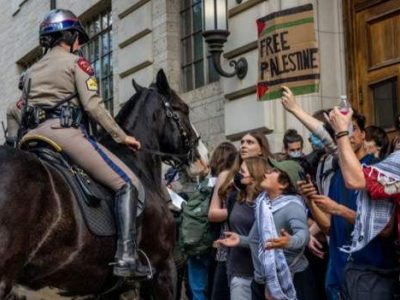 गाजामा इजरायली आक्रमणको विरोधमा अमेरिकी विश्वविद्यालय क्याम्पसमा प्रदर्शन जारी