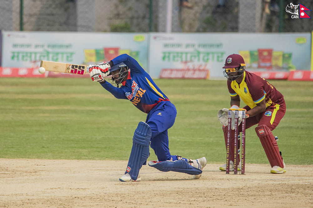 वेस्ट इन्डिज ‘ए’ विरुद्ध अर्धशतक बनाएर आशिफ आउट