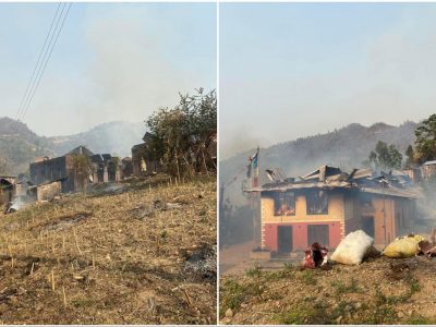 रोशी गाउँपालिकामा आगलागी,पन्ध्र घर नष्ट