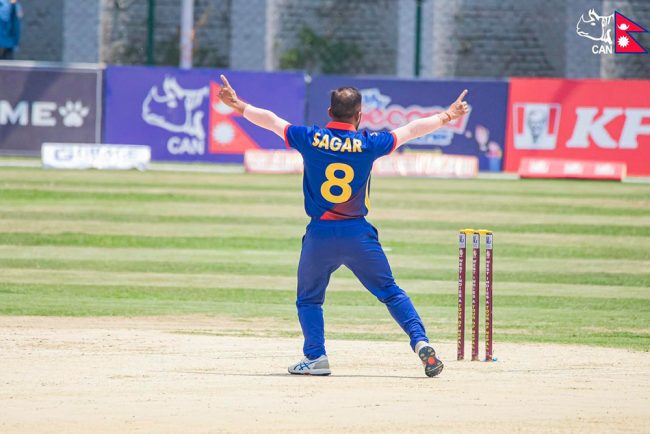 नेपाललाई दोस्रो सफलता, सागरले लिए विकेट