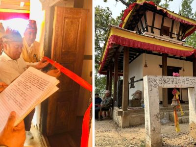 भूकम्पले क्षति पुर्याएको अर्लाङ्दी मन्दिर जीर्णोद्धार