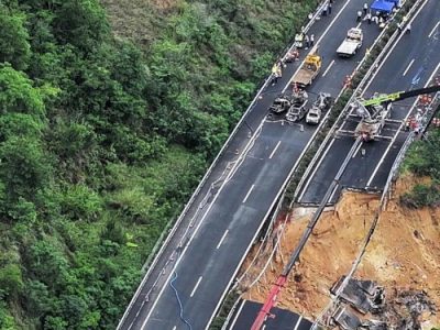 दक्षिणी चीनमा राजमार्ग भासिँदा, २४ जनाको मृत्यु, दर्जनौं घाइते