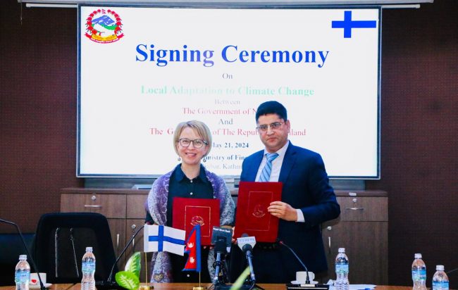 फिनल्याण्डद्वारा जलवायु अनुकूलन कार्यक्रमका लागि एक अर्ब ८७ करोड अनुदान