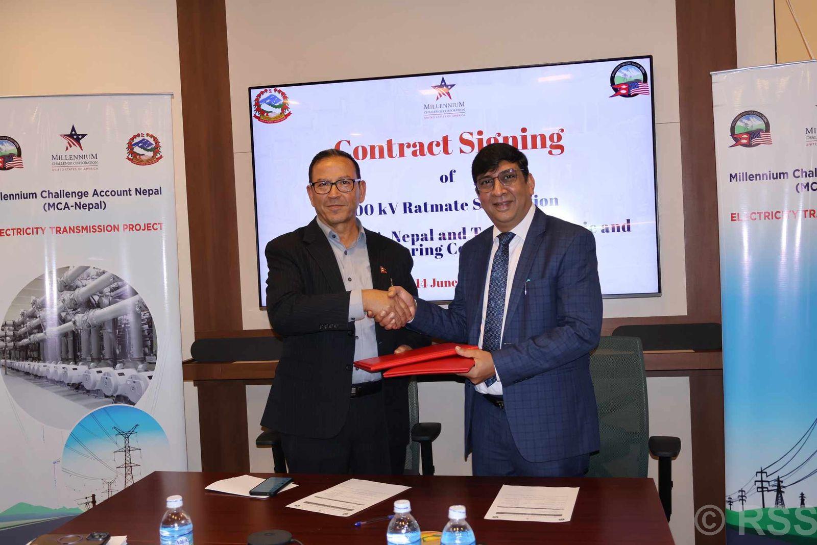 एमसिसी अन्तर्गत बन्ने रातमाटे सबस्टेसनको ठेक्का सम्झौता