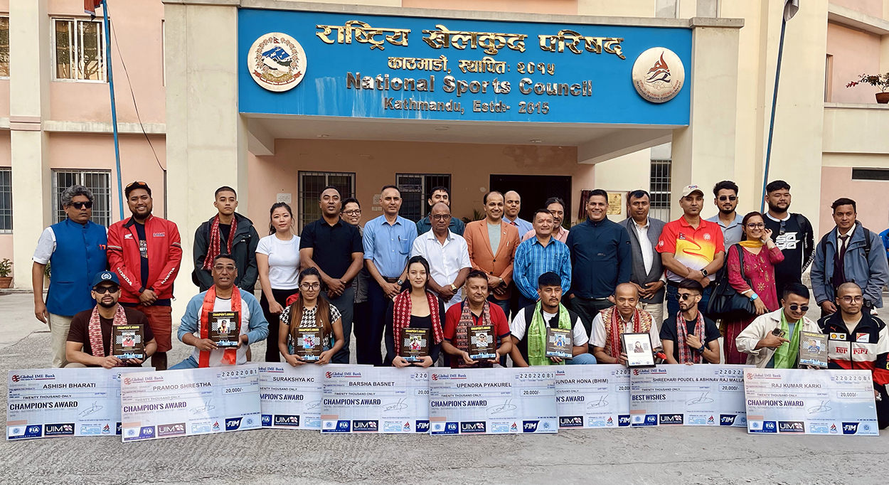 मोटर स्पोर्ट्सका ९ जनालाई च्याम्पियन्स अवार्ड