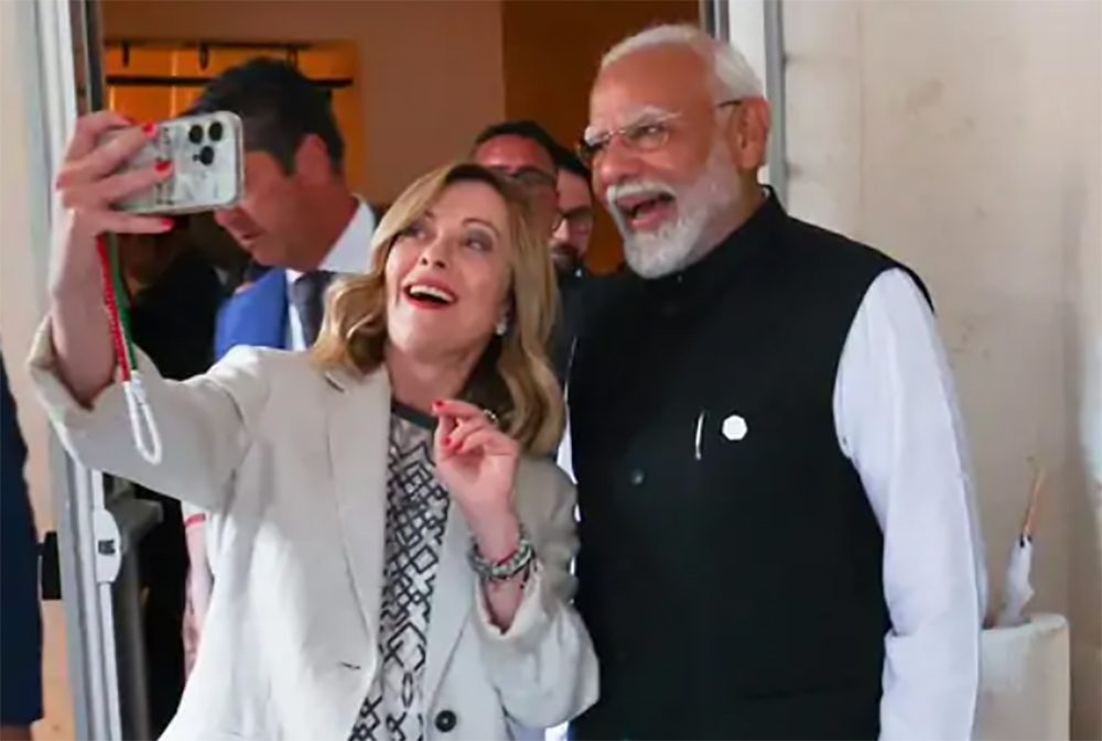 भारतीय प्रधानमन्त्री मोदीकाे इटालियन समकक्षी मेलोनीसँगको सेल्फी भाइरल