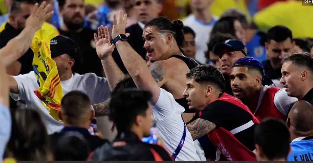 कोलम्बियाका फ्यानलाई कुटेको आरोपमा उरुग्वेका ११ खेलाडीमाथि अनुसन्धान सुरु